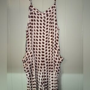 Rip Curl Cream and Purple Floral Jumpsuit